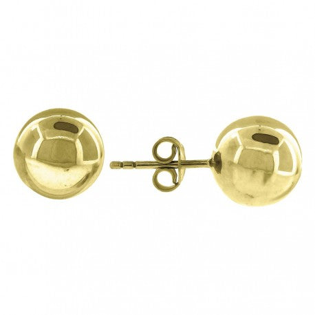 14K Solid Yellow Gold Ball Stud Earrings 5mm