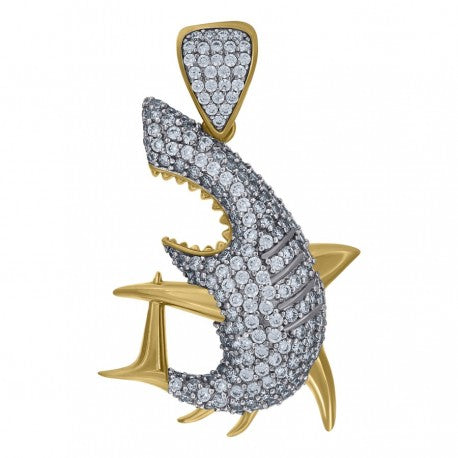  10K Yellow Gold Polished Cut-Out Fish Pendant : Clothing, Shoes  & Jewelry