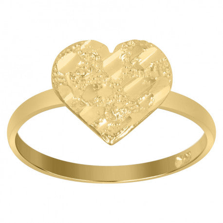 10kt Yellow Gold Womens Heart Nugget Ring