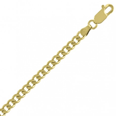 10kt Yellow Gold Unisex 3.5mm Solid Cuban Link Bracelet(7" to 9Inches)