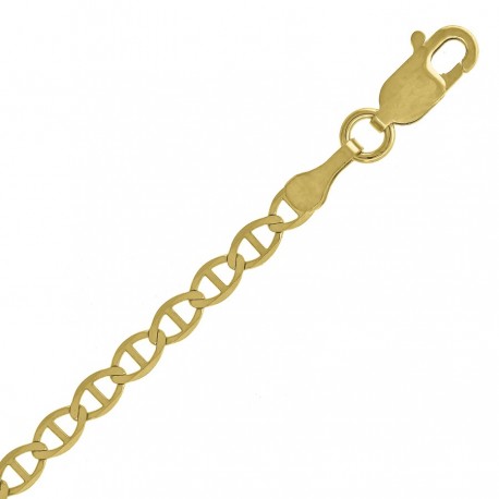 10kt Yellow Gold Unisex Solid Mariner Chain 3.1mm 18 to 24 inches