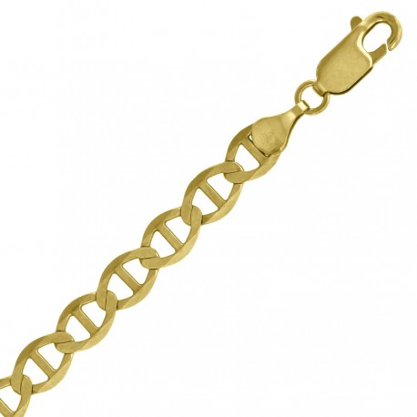 10kt Yellow Gold Unisex Solid Mariner chain 5.0mm 18 to 24 inches