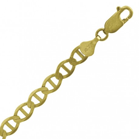 10kt Yellow Gold Unisex Solid Mariner Chain 6.0mm 18 to 24 inches