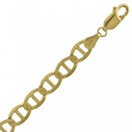 10kt Yellow Gold 7.5mm Solid Mariner Bracelet