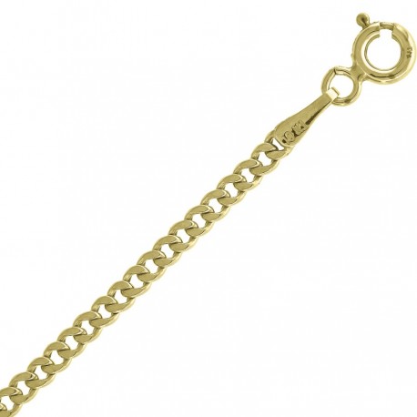 10kt Yellow Gold Unisex Hollow Cuban Chain 2.4mm 18 To 24 Inches