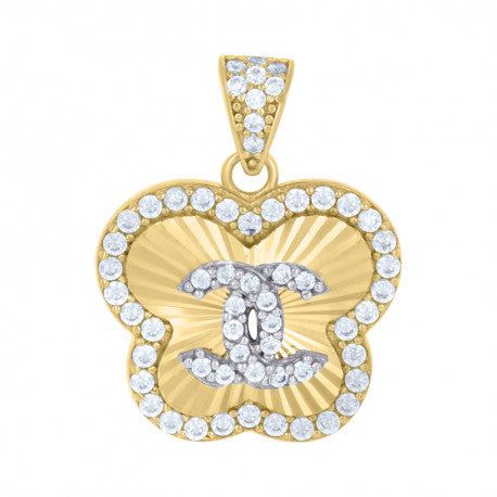 10Kt Two-Tone Gold Butterfly Pendant 115334