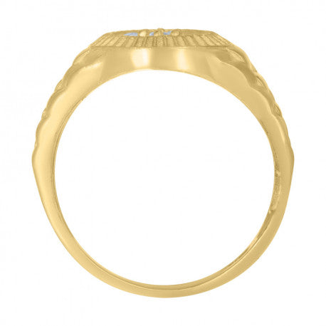 10kt Yellow Gold Womens Cubic-Zirconia Fashion Ring