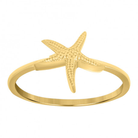 10kt Yellow Gold Womens Star Fish Fashion Ring