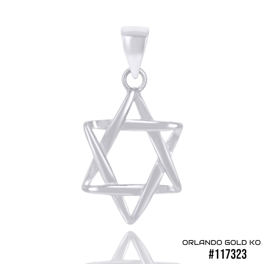 925 Solid Silver Unisex Star Of David Religious Symbol Charm Pendant #117323