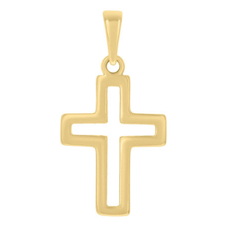 10kt Two-tone Gold Unisex Cross Religious Charm Pendant