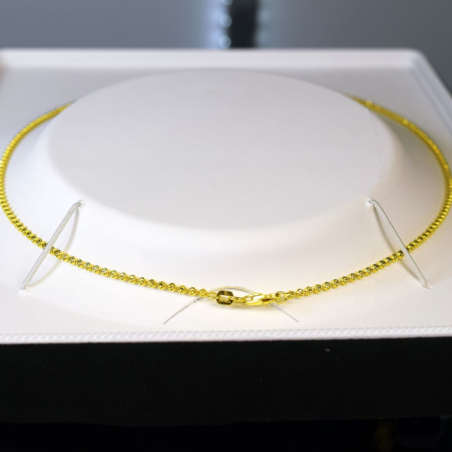 Yellow 925 Silver Unisex 2mm Moon Chain(16”to 24”)106386