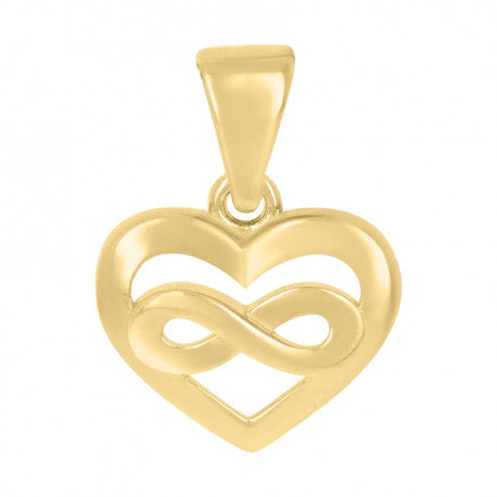 10kt Yellow Gold Womens Infinity Heart Charm Pendant