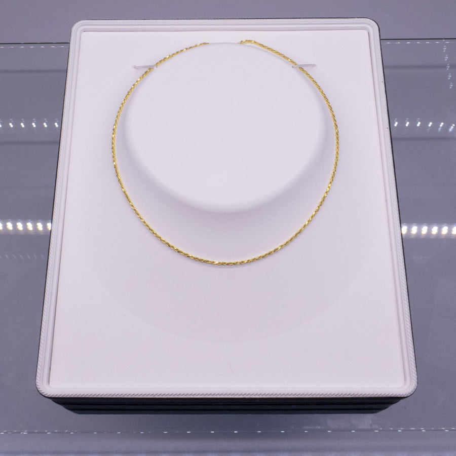 925 Silver Unisex Yellow Gold Vermeil 1.5mm Rope Chain(18” to 24” Length)