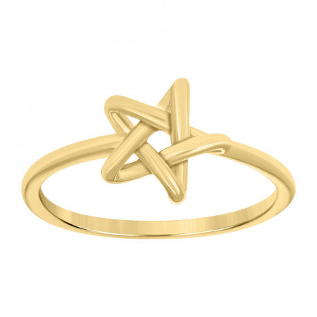 10kt Yellow Gold Womens Knotted Star Fashion Ring