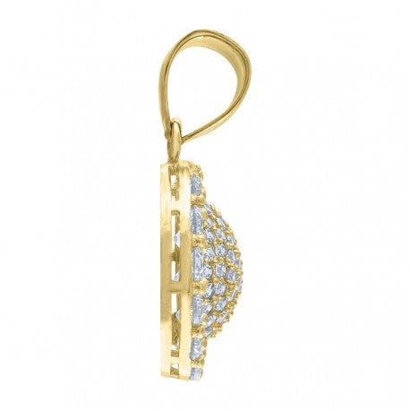 10kt Yellow Gold Unisex Cubic Zirconia Charm Pendant