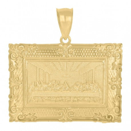 10kt Yellow Gold Mens Last Supper Religious Charm Pendant