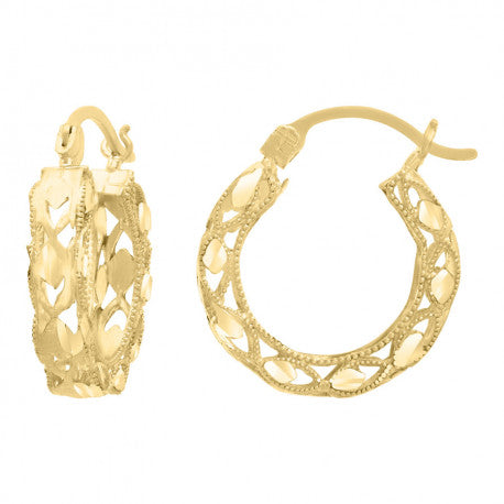 10kt Yellow Gold Womens Fashion Hoops Huggies Earrings