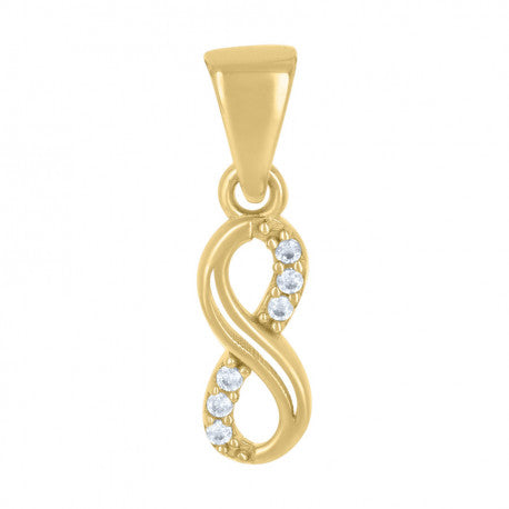 10kt Yellow Gold Womens Cubic-Zirconia Love Symbol Infinity Charm Pendant