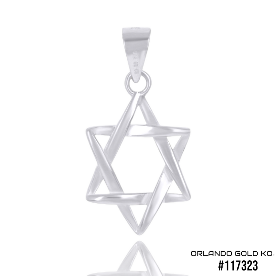 925 Solid Silver Unisex Star Of David Religious Symbol Charm Pendant #117323