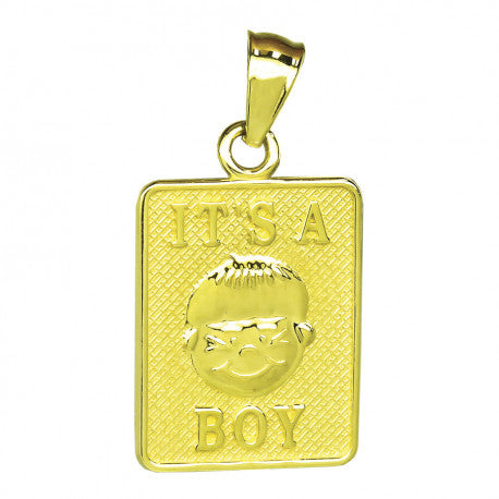 10kt Yellow Gold Baby It's A Boy Charm Pendant