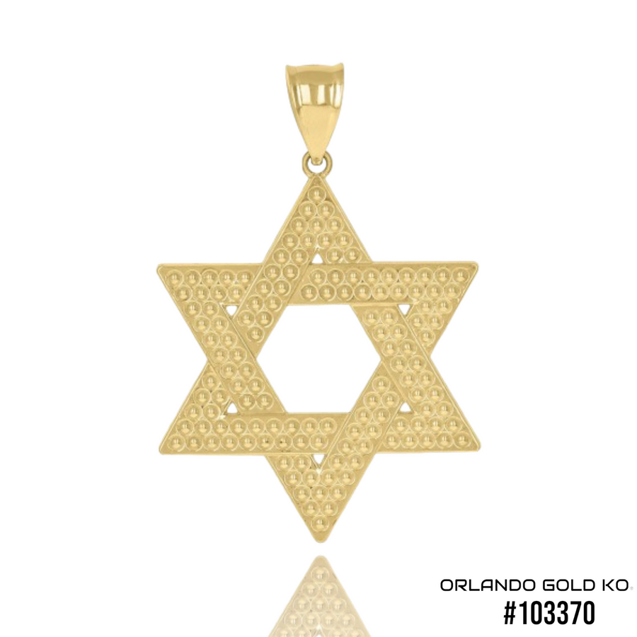 10kt Yellow Gold Mens Star Of David Religious Symbol Charm Pendant #103370
