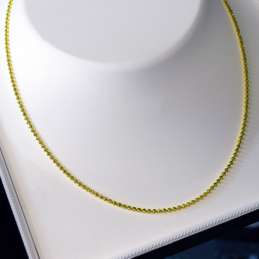 Yellow 925 Silver Unisex 2mm Moon Chain(16”to 24”)106386