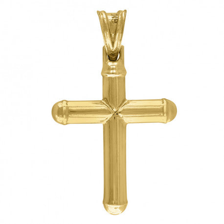 10kt Gold Two-Tone Diamond-Cut Mens Cross Religious Charm Pendant