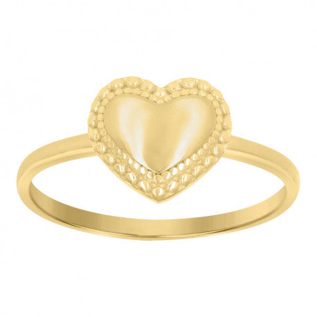 10kt Yellow Gold Womens Heart Love Ring