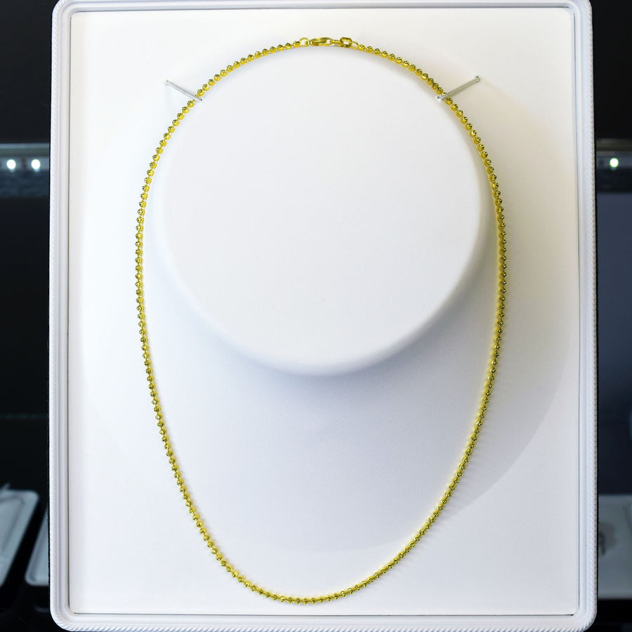 Yellow 925 Silver Unisex 2mm Moon Chain(16”to 24”)106386