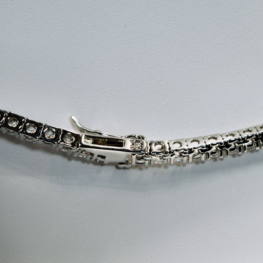 1 1/3 CT Natural Diamond Unisex 925 Silver Tennis Chain(16”-24”) #159679