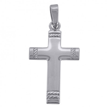 925 Solid Silver Unisex Cross Religious Charm Pendant 75605