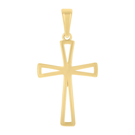 10kt Two-tone Gold Unisex Cross Religious Charm Pendant