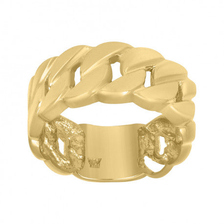 10kt Yellow Gold Mens Cuban Link Fashion Ring