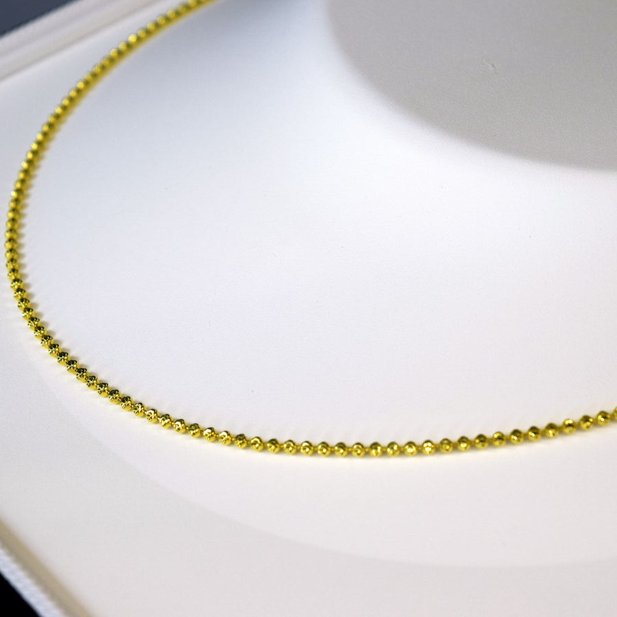 Yellow 925 Silver Unisex 2mm Moon Chain(16”to 24”)106386