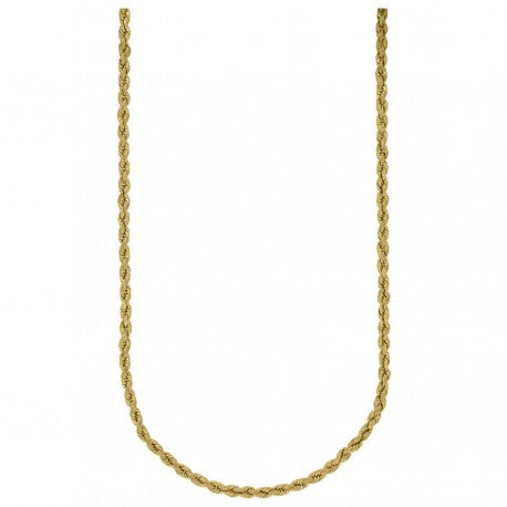 10kt Yellow Gold Hollow Rope Chain 3mm 18 to 24 inches