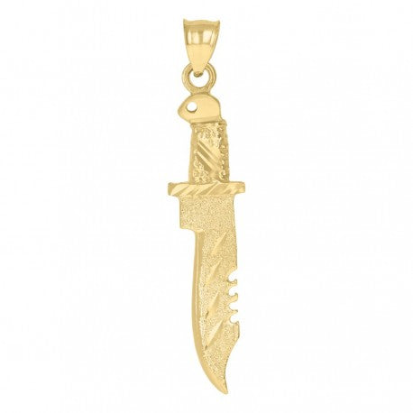 10kt Yellow Gold Mens Tools Knife Occupation Charm Pendant