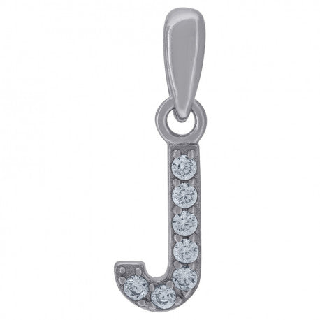 925 Solid Silver Unisex Micro Initial Charm Pendant (5A Round Cut CZ Stones) Alphabet Letters A-Z