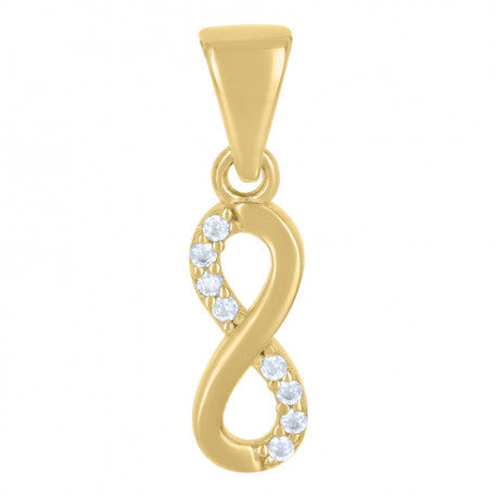 10kt Yellow Gold Womens Cubic-Zirconia Love Symbol Infinity Charm Pendant