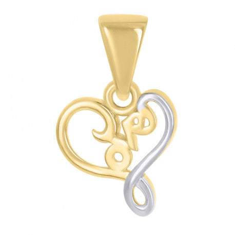 10kt Two-tone Gold Womens Twisted Love Heart Charm Pendant