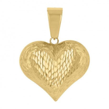 10Kt Yellow Gold Womens Heart Charm Pendant