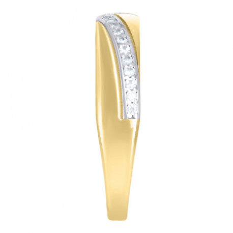10kt Two-tone Gold Womens Cubic-Zirconia Fashion Ring