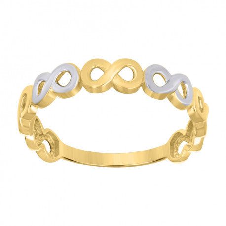 10kt Two-Tone Gold Womens Infinity Ring