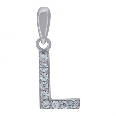 925 Solid Silver Unisex Micro Initial Charm Pendant (5A Round Cut CZ Stones) Alphabet Letters A-Z