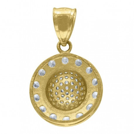 10kt Yellow Gold Unisex Cubic Zirconia Charm Pendant