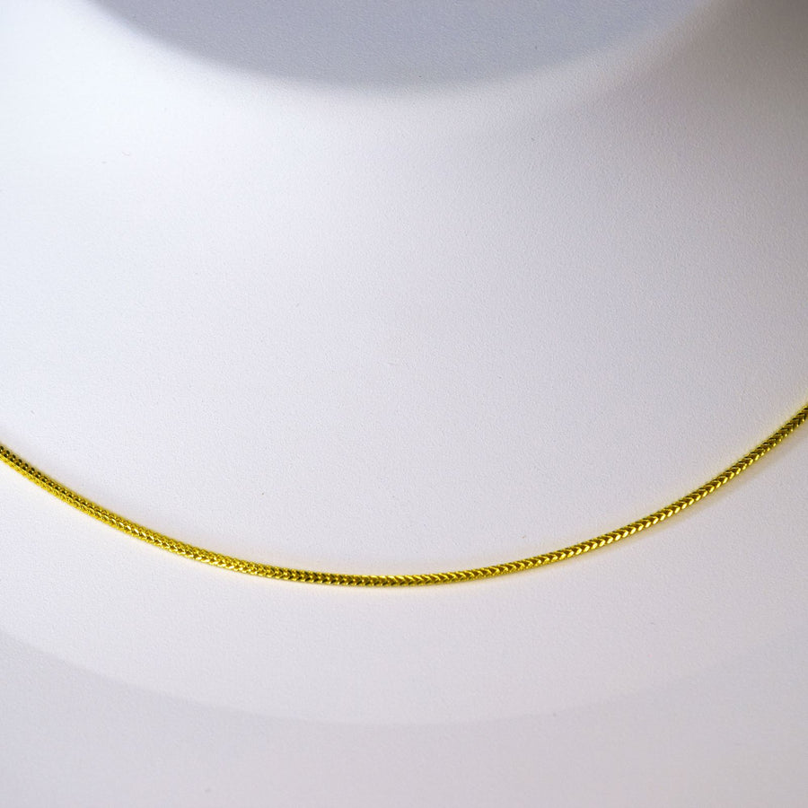 Yellow 925 Silver Unisex 1mm Franco Chain(16”to 24”)992231Y