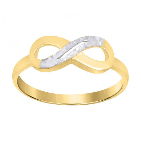 10kt Two-Tone Gold Womens Love Symbol Infinity Ring