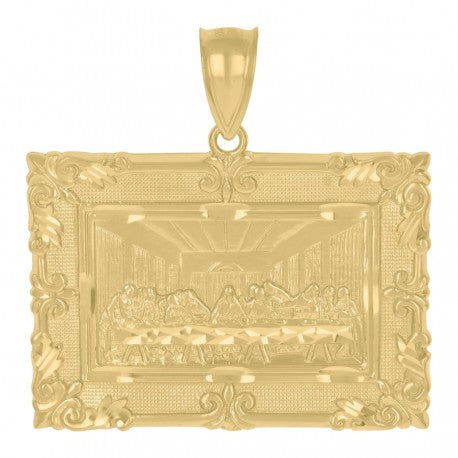 10kt Yellow Gold Mens Last Supper Religious Charm Pendant