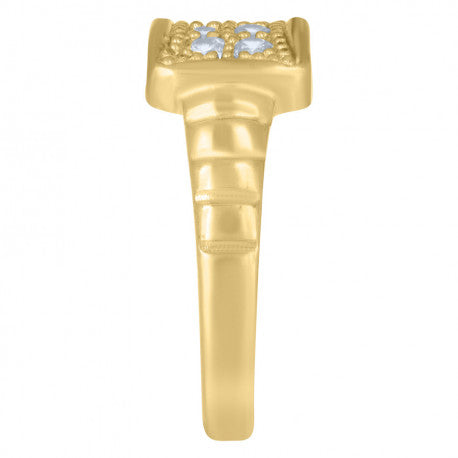 10kt Yellow Gold Womens Cubic-Zirconia Fashion Ring