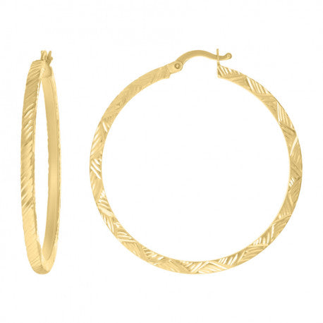 10kt Yellow Gold Womens Square Tube Hoop Earrings