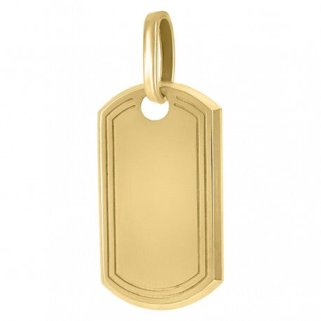 10kt Yellow Gold Mens Dog Tag Fashion Charm Pendant